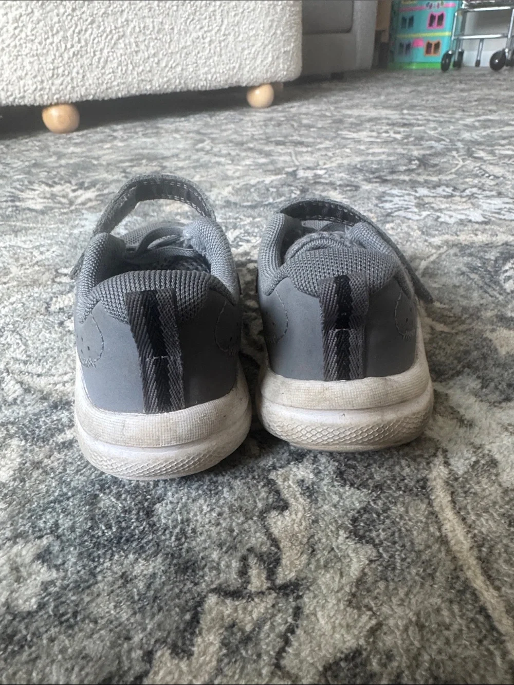 Under Armour Kids Gray Velcro Athletic Sneakers